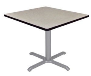 Via 36" Square X-Base Table - Maple/Grey