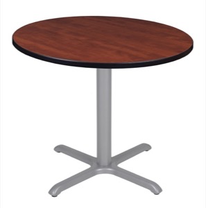 Via 42" Round X-Base Table - Cherry/Grey