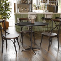 Lars - Adjustable Height Cocktail Table & 2 Columns (30" and 42") - Black