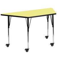 Trapezoid Activity Tables with Casters