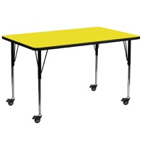 Rectangular Activity Tables with Casters