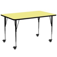 Rectangular Activity Tables with Casters