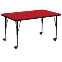 Rectangular Activity Tables with Casters