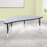 Wren - Half Circle Flexible Collaborative Wave Activity Table & long-lasting Scratch and Stain Resistant Top - Grey