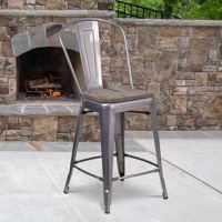 Metal/Wood Colorful Restaurant Counter Stools