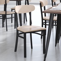 Wright - Commercial Dining Chair & Solid Wood Back and Seat - Natural Birch