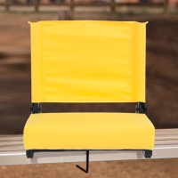 Grandstand Comfort Seats by Flash - Folding Stadium Chair & Carrying Handle Grip for all indoor and outdoor events - Yellow